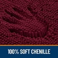 thumbnail image 4 of Buganda Bathroom Rugs 59x20, Quick Dry Machine Washable Chenille Bath Mats with Rubber Backing, Burgundy, 4 of 9