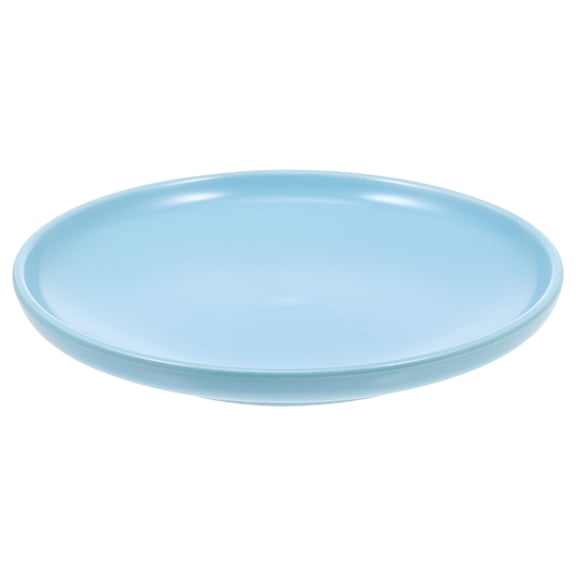 LEORX Blue Ceramic Cat Bowl Anti Skid Shallow Dish Household Pet Feeding Accessory