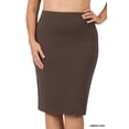 thumbnail image 1 of Zenana Women & Plus Premium Cotton Basic Bodycon Knee Length Midi Office Pencil Skirt, 1 of 3