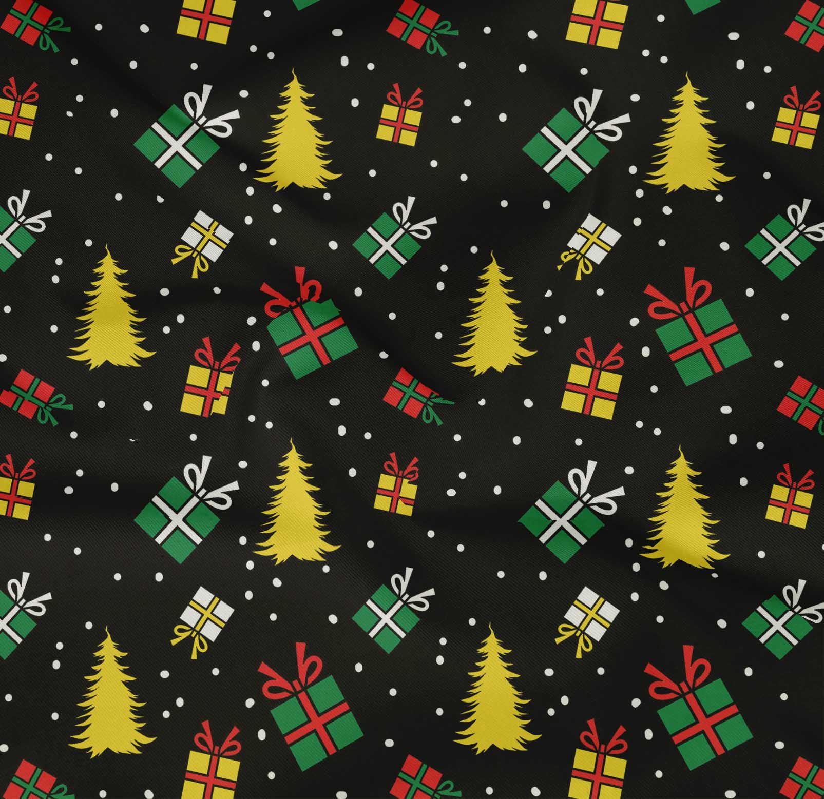 oneOone Cotton Poplin Twill Black Fabric Merry Christmas Sewing Craft Projects Fabric Prints By Yard 56 Inch Wide-2FC