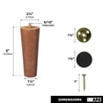 thumbnail image 3 of Ilyapa Wooden Furniture Feet - Set of 4 Brown 6 Inch Tapered Replacement Furniture Leg for Sofas, Chairs, Loveseats, Ottoman, Dressers, End Tables, 3 of 7