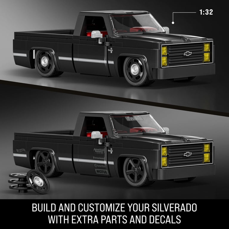 新品 ホットウィール 83 CHEVY SILVERADO 3台セット Mattel Brick Shop Hot Wheels '83 Chevy Silverado Building Toy Kit
