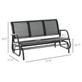 thumbnail image 3 of 3-Person Patio Glider , Outdoor Porch Glider with 3 Seats, Breathable Mesh Fabric, Metal Frame, Black, 3 of 9