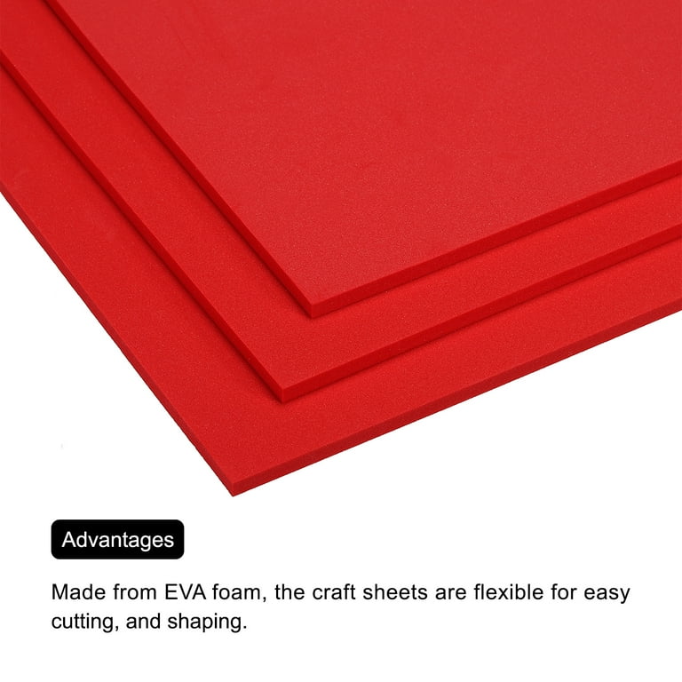EVA Foam Sheets Red 9.8 Inch x 9.8 Inch 10mm Thick Crafts Foam Sheets Pack  of 6