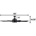 thumbnail image 2 of Honeywell Xerxes Ceiling Fan, Quiet Motor and Remote Control, 62", Matte Black, 2 of 12