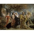 thumbnail image 2 of Delacroix, Eugene 14x12 Black Ornate Wood Framed with Double Matting Museum Art Print Titled - Copy After The Flight of Lot By Rubens, 2 of 4