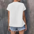 thumbnail image 4 of Enjoytime Women Tops Trendy Embroidered Printed Tassel Tie Short Sleeve Blouses Summer V Neck Dressy Casual Shirts, 4 of 6