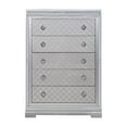 thumbnail image 4 of Pemberly Row Contemporary Wood Rectangular 5-Drawer Chest in Silver, 4 of 6