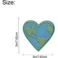 thumbnail image 2 of 5 parches termoadhesivos bordados con forma de corazón de Love Earth para ropa, parches termoadhesivos o apliques para coser en chalecos, chaquetas, mochilas, gorras y vaqueros., 2 of 5