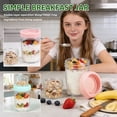 thumbnail image 3 of FUYGRCJ 2 Pack Glass Overnight Oats Containers with Lids, 16oz+4oz Dual-Laryer Pudding Jars with Dry and Wet Separation, Yogurt Parfait Cups for Oatmeal Cereal Nut Fruit, Meal Prep Glass Jars, 3 of 11