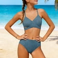 thumbnail image 5 of ZACPNCV Girls Solid Color Two Piece Bikini Swimsuit Swimwear Set for Tween Youth Modest Comfortable for Pool Beach Swimming, 5 of 9
