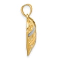 thumbnail image 6 of 10k Yellow Gold with Rhodium Solid Diamond-Cut Filigree Heart Charm Pendant, 6 of 7