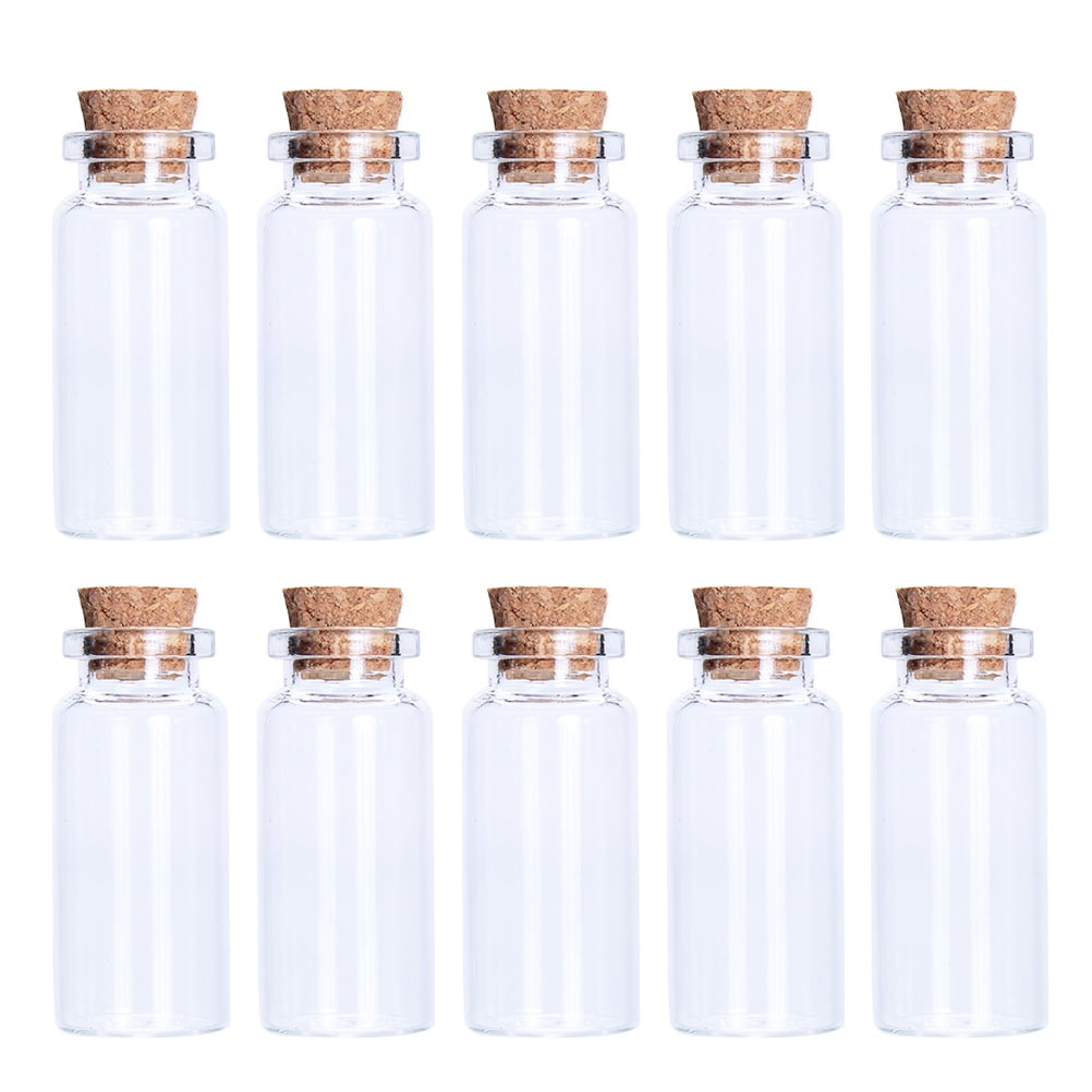 5pcs Mini Glass Bottles with Cork Stopper Clear Glass Wishing Jars Potion Bottle for Wedding Message Favor Containers Home Decor