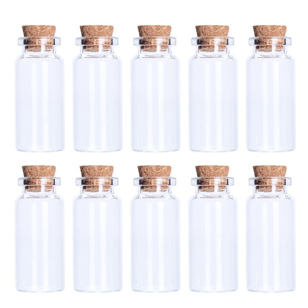EeaseMX 40 frascos de corcho con mensaje, pequeñas botellas de vidrio para deseos, decoración DIY