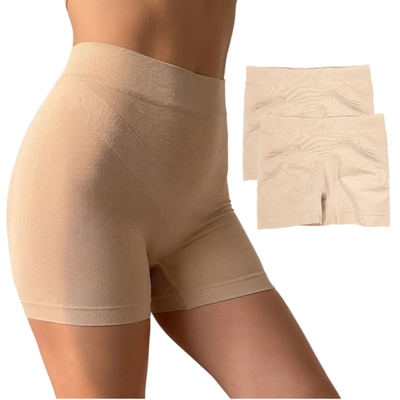 JQ 2Pack Seamless Boyshorts for Women Tummy Control Shapewear Shorts Anti-Odor Copper Yarn Lift Butt