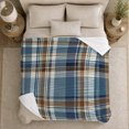 thumbnail image 5 of Plaid Check Living Room Autumn Accent, Cozy Botanical Garden Scene, Warm Flannel Blanket for Ranch House and Living Room, Animal Lovers Thanksgiving Gift, Artistic Home Decor, 5 of 9