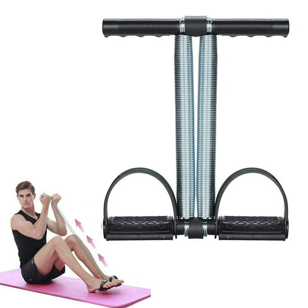 Dual Spring Sit Up Pull Rope Elastic Tension Fitness Foot Pedal