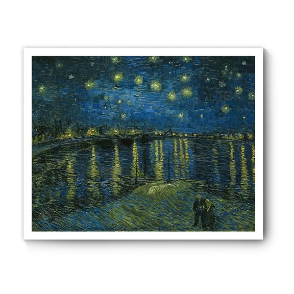 Starry Night Canvas Prints of Vincent Van Gogh Famous Oil Paintings Reproduction, Framed Nature Wall Art Canvas Poster, 8" X 10"