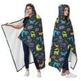 thumbnail image 2 of Wearable Blanket,DarkGray Cartoon Dinosaurs Pattern Hooded Wearable Flannel Blanket for Adults & Teens,Winter Poncho Shawl Wrap Cape Cozy Anti-Pill,50"x60", 2 of 5