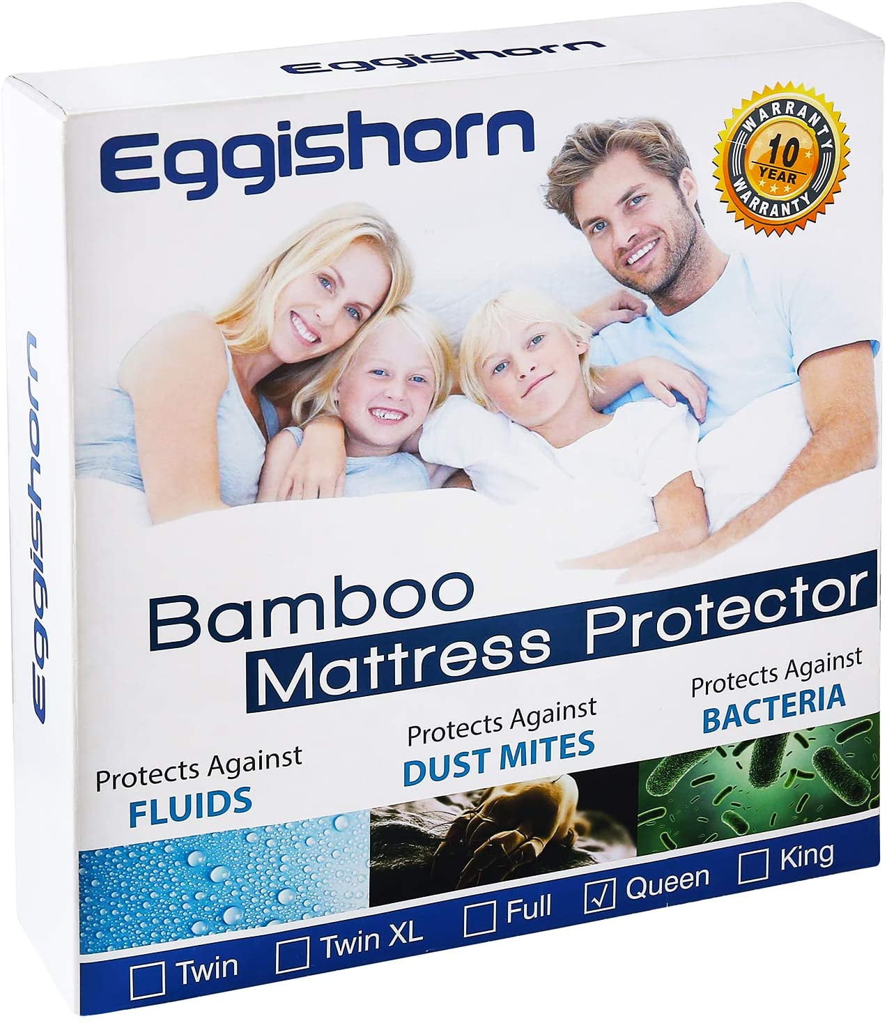 Eggishorn Premium Bamboo Mattress Protector, 100 Waterproof Breathable Mattress Pad Cover