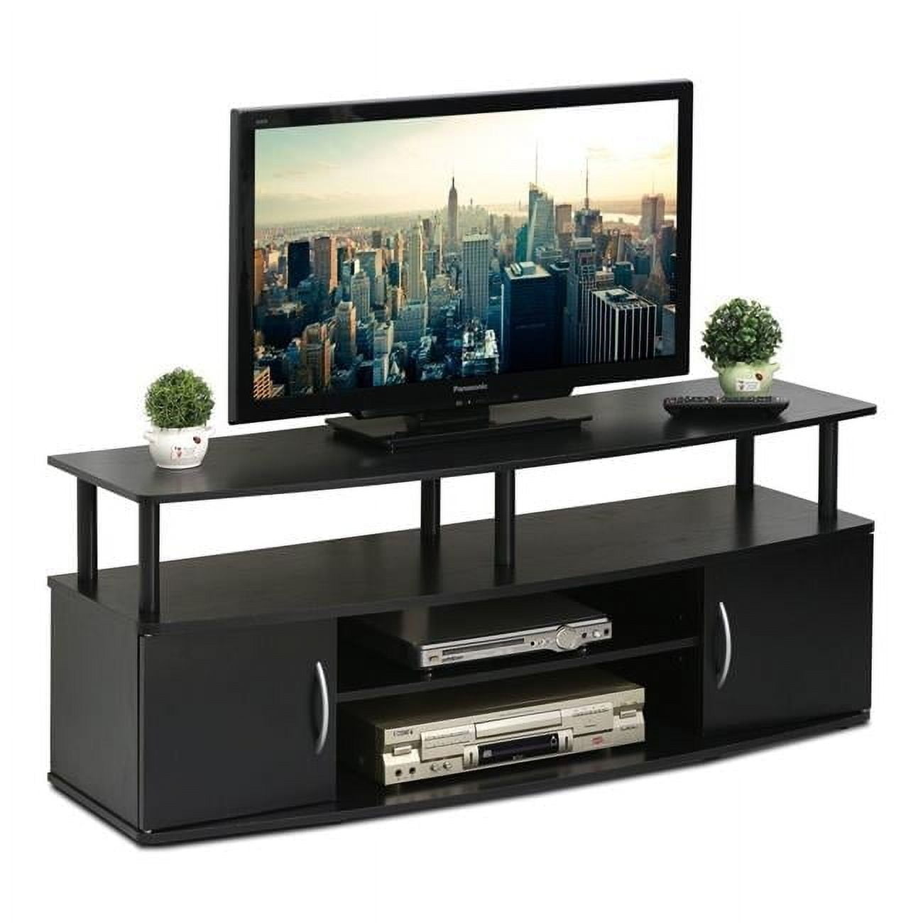 Mobile Porta TV Furinno Jaya - 106x58 Cm, Grigio/Nero, Truciolato, Design Moderno E Compatto