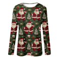 thumbnail image 5 of T-Shirt à Manches Longues pour Femmes Liquidation Chemises pour Femmes T-Shirt à Manches Longues d'Automne pour Femmes Mode Col Rond Imprimé de Noël Ample Grande Taille, 5 of 5