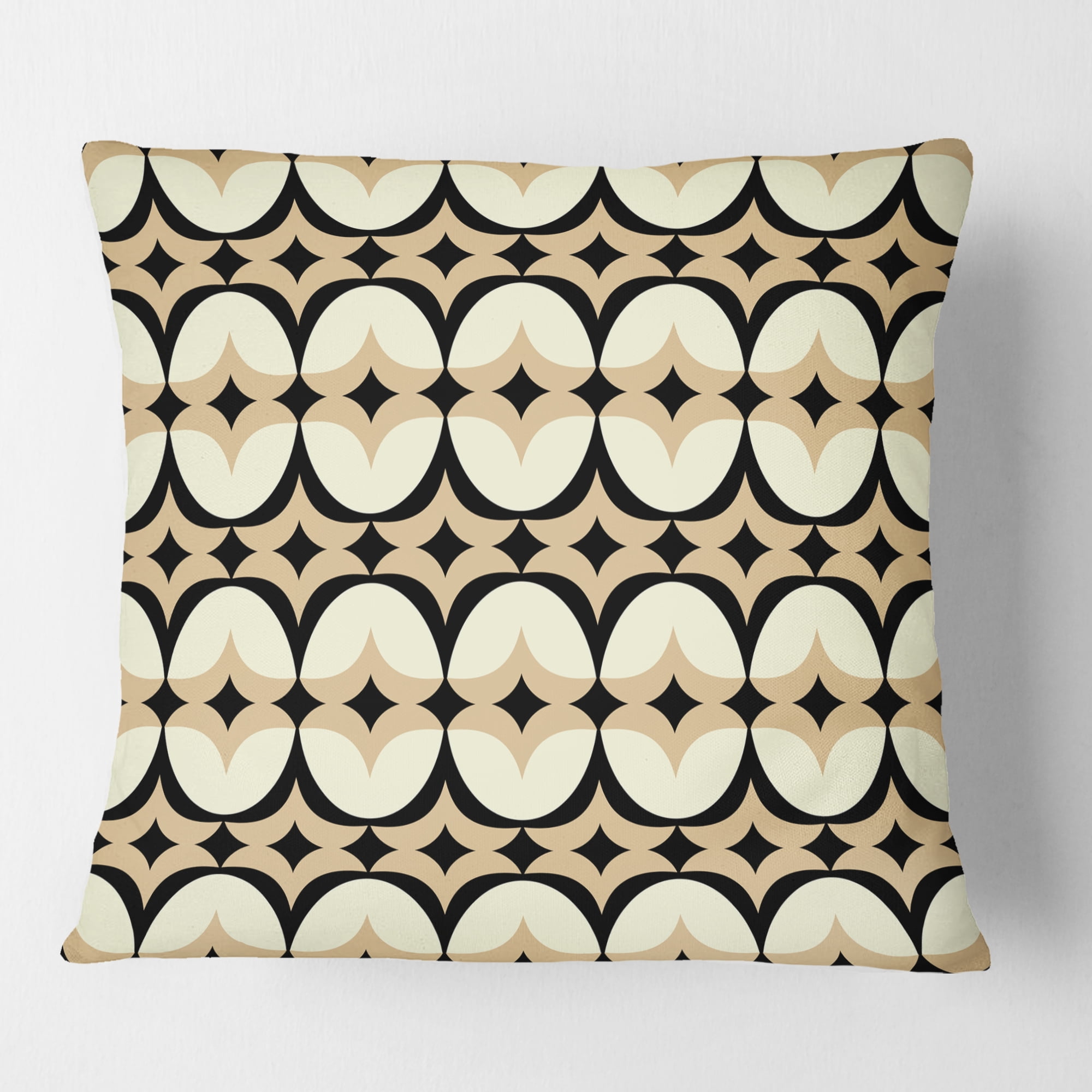 Designart Abstract Retro Geometrical Design VII' Mid-Century Modern Throw Pillow - 16x16