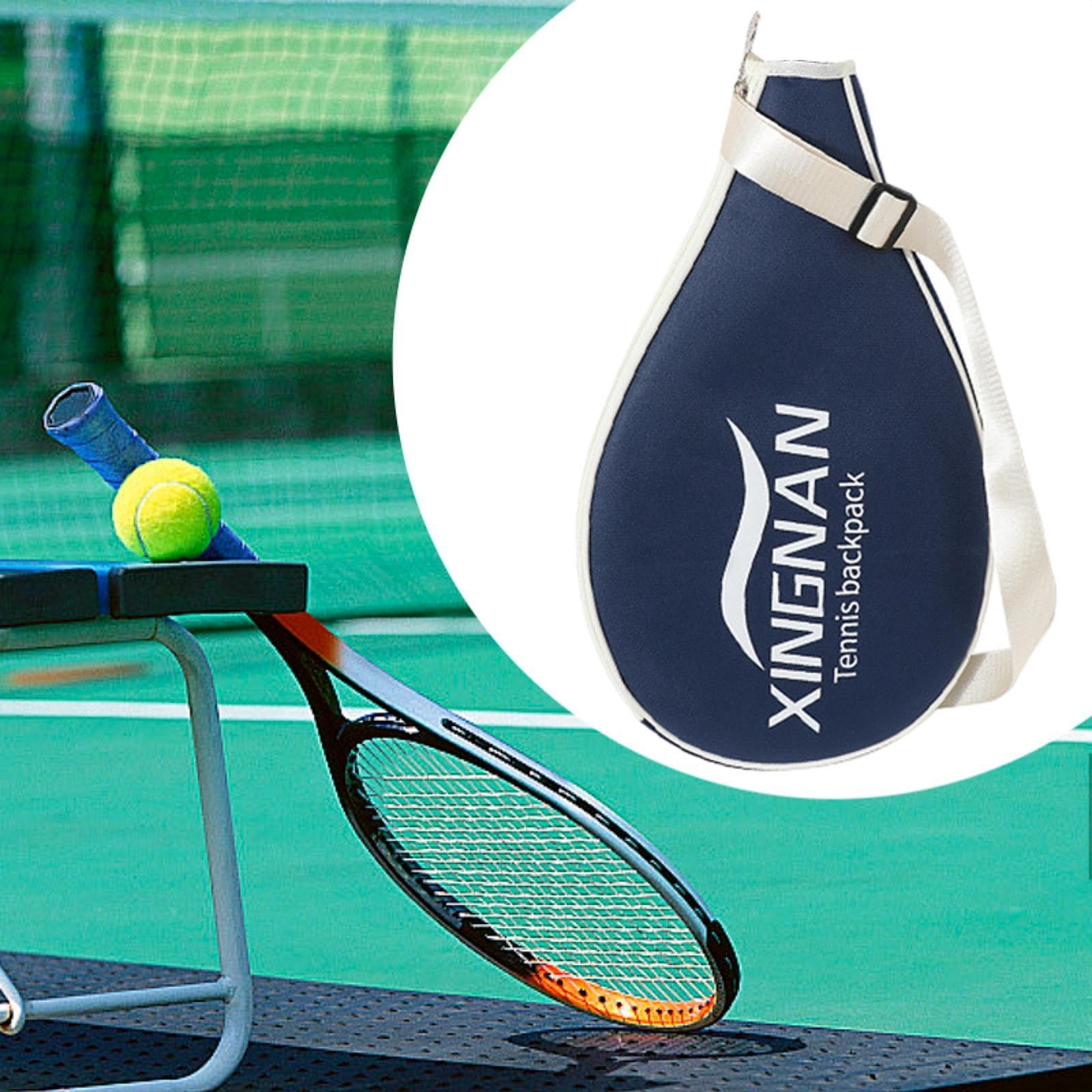 Baoblaze Tennis Racket Bag Adjustable Strap Pouch Crossbody Bag for Gift Women Adults Blue