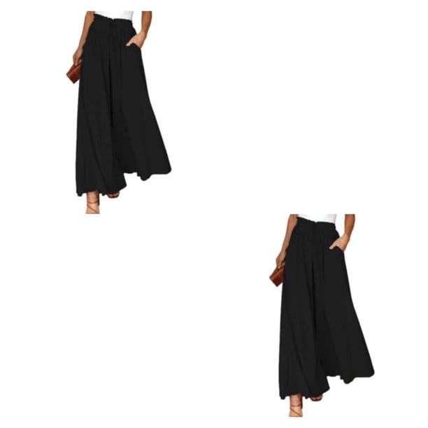 Pantalones fluidos Sonducket Amor de mujer estilo delgado negro L