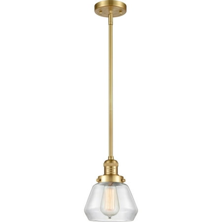 

Satin Gold Tone Mini Pendants 7 Wide Steel/Cast Brass/Glass Medium Base LED 1 Light Fixture