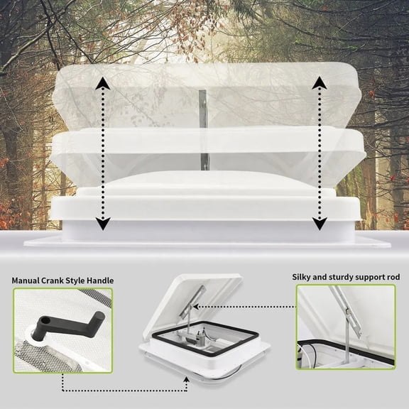 14" Skylight Roof Vent with Remote Control For Caravan Motorhome RV