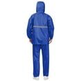 thumbnail image 6 of Womens Casual Outfits Rain Suit for Men Women Water Proof, Rain Coats with Reflective Strip, Rain Coats with Hood Rain Pants 2 Piece Rain Gear S-48 Blue L, 6 of 8