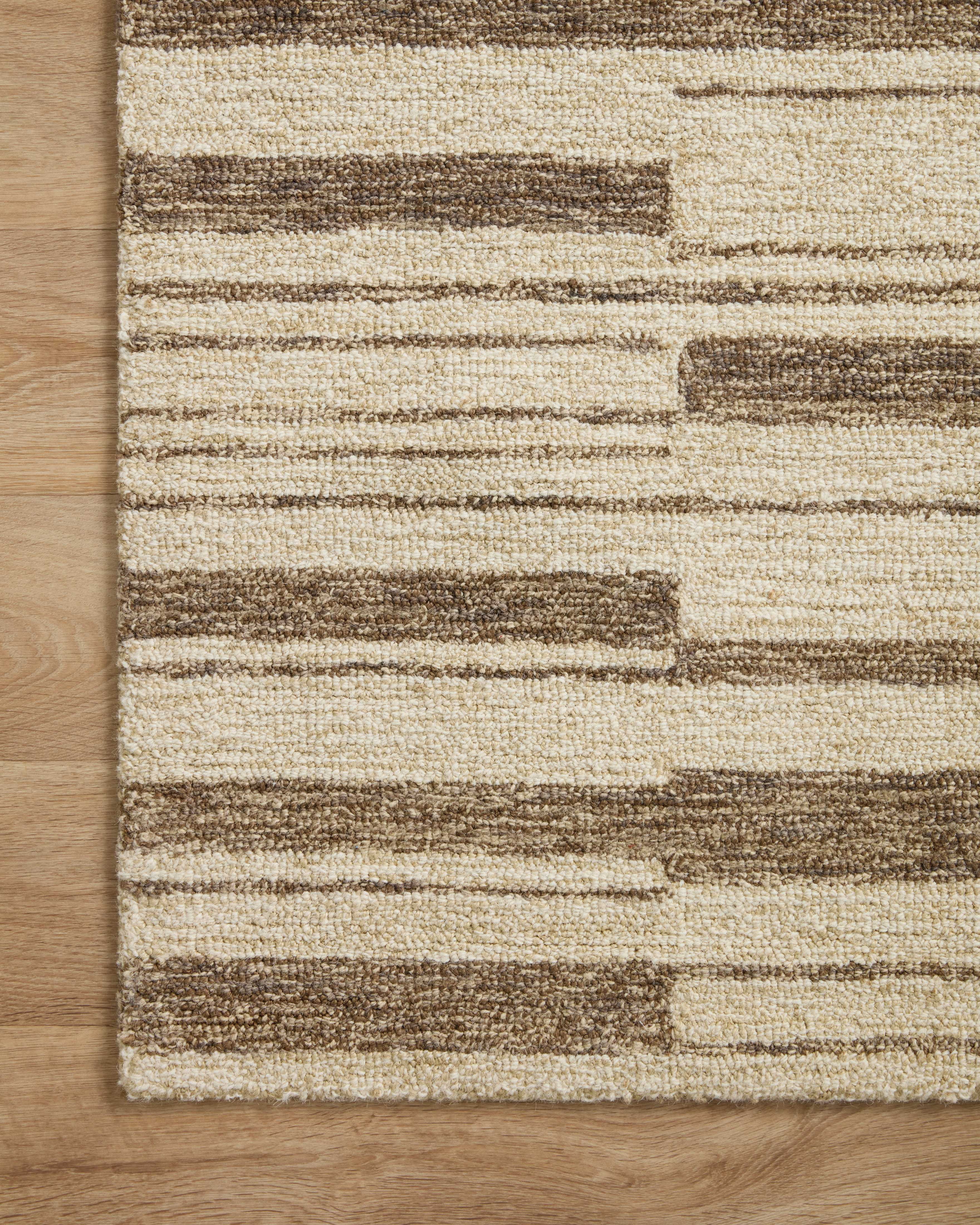 Chris Loves Julia x Loloi Polly Striped Beige/Tobacco 2'-3" x 3'-9" Area Rug