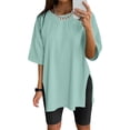 thumbnail image 2 of LIIPEE Womens Summer T Shirts Solid Color Crew Neck Short Sleeve Basic T Shirt Ladies Casual Comfortable Everyday Tees,XL, 2 of 5