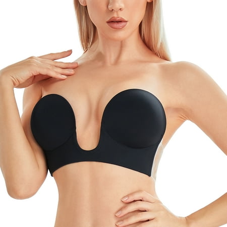 

KUMAYES Strapless Sticky Push Up Bra for Women Backless Adhesive Invisible Strapless Bra with Nipple Covers