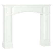 Modern Fireplace Mantel, Surround Mantels for Fireplace with Decorative Pattern Interior Width 29" White