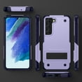 thumbnail image 6 of Designed for Samsung Galaxy S21 FE Armor Case, [Kickstand Function] [Hard PC + Soft TPU Reinforced Drop Protection] Shockproof Anti-drop Hybrid Phone Case for Samsung Galaxy S21 FE - Lightpurple, 6 of 7
