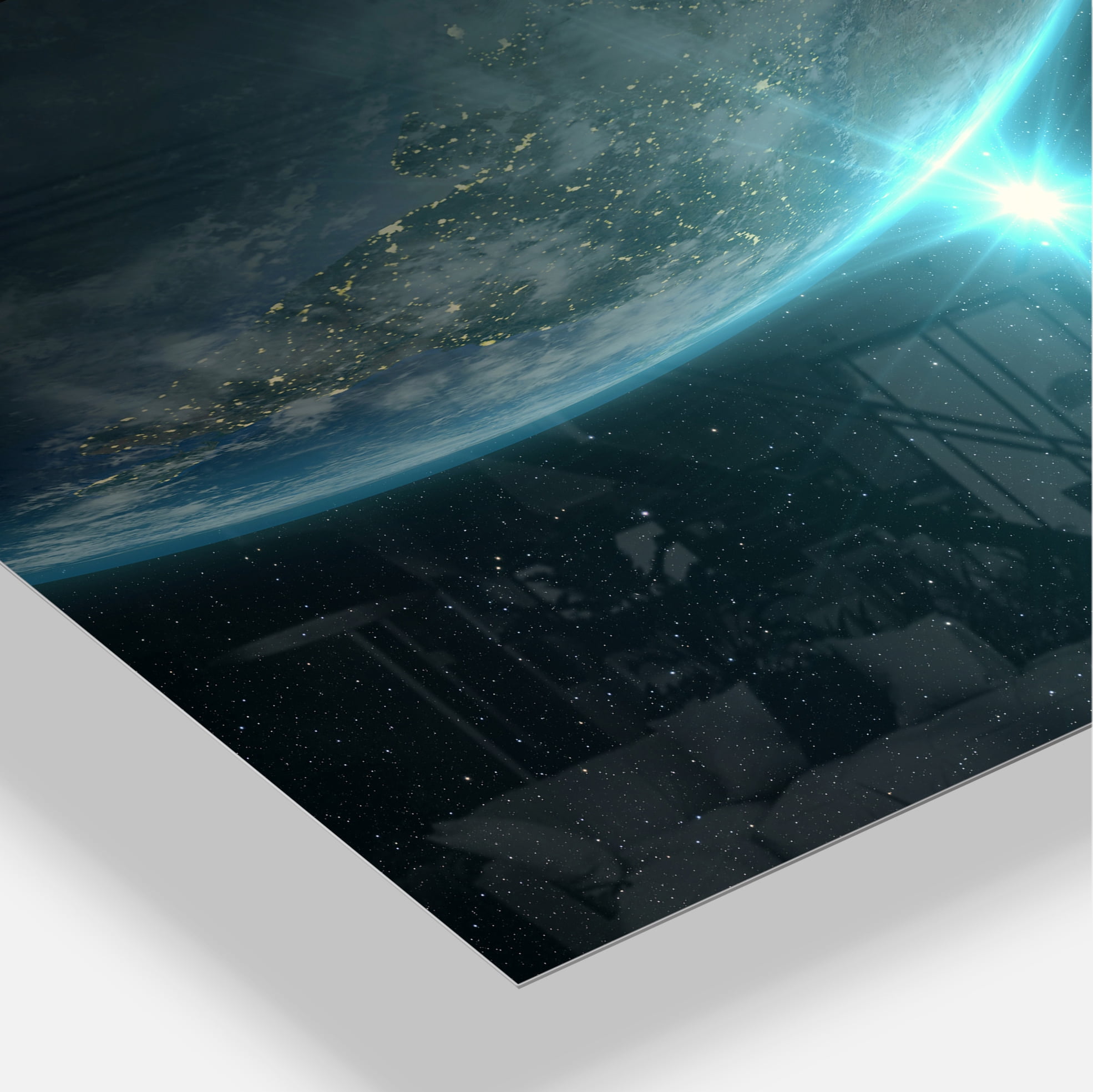 Designart 'Sunrise in Earth from Space ' Contemporary Landscape Metal Wall Art
