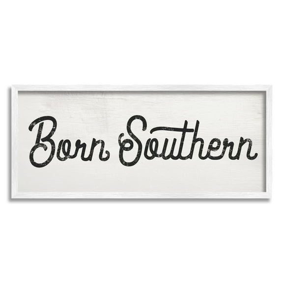 Stupell Industries Born Southern Quaint Country Phrase Retro Typography, 13 x 30, Designed by Daphne Polselli