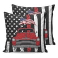 thumbnail image 7 of Outdoor Pillow Covers Throws 4th of July Red Farm Truck Star,Waterproof Pillow Cases Pack of 2 Independence Day Black White Stripe,Durable Cushion Cover Pillowcase for Patio Balcony Couch Garden, 7 of 7