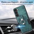 thumbnail image 5 of Mantto for Samsung Galaxy S23 Plus Back Wallet Case,with Elastic Card Holder,Shockproof PU Leather 360° Rotation Ring Kickstand Support Magnetic Car Mount Phone Case for Women Men,Green, 5 of 9