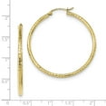 thumbnail image 2 of 10k Sparkle-Cut 2mm Round Tube Hoop Earrings - 1.6 Grams - Measures 41.02x39.37mm Wide 2mm Thick, 2 of 2