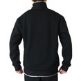 thumbnail image 3 of YLSDY Men's Block Striped Sweatshirt Casual Outdoor Long Sleeve Stand Collar Pullover Sweatshirt Button Quarter Sweater Black S, 3 of 4