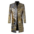thumbnail image 3 of oqasdz Mens Suit Jacket Prom Party Suit Fashion Sequin Slim Fit Long Sleeve Youth Lapel Performance Suit Coat Top,Size 6X, 3 of 4