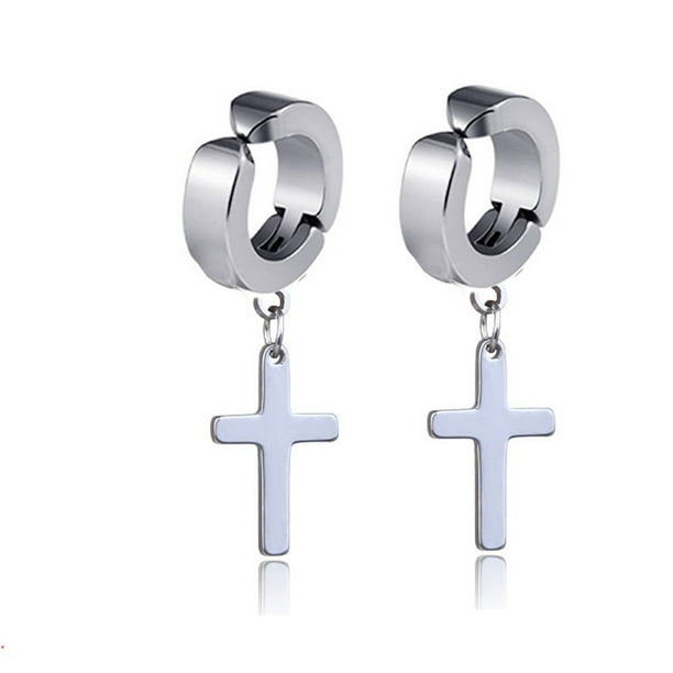2 Pzs Set De Aretes Magnéticos De Imán Fuerte Para Hombres Pendientes De Cruz Falsos Sin Piercing Para Novio Gao Jiahui unisex