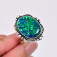 thumbnail image 2 of Triplet Opal 925 Sterling Silver Ring, Adjustable Ring, Silver Jewelry Ring, Green & Blue Ring, Oval Ring, Dainty Ring, Handmade Ring, Gemstone Ring,, 2 of 4