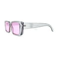 thumbnail image 3 of Womens Mod Rectangle Chic Fashion Minimal Thick Plastic Sunglasses Slate - Pink, 3 of 4