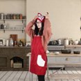 thumbnail image 3 of Delantal de cocina impermeable y resistente al aceite, color rojo, con capucha para cocinar, hornear y hacer barbacoas, perfecto para adultos y catering, 3 of 8