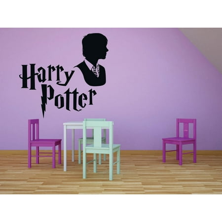 Harry Potter Macbook Vinyl Harry Potter Logo Lettering Character Films Movies Books Series Art Design Silhouette Peel & Stick Custom Wall Decal Vinyl Sticker 12 Inches X 12 Inches ()