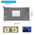 thumbnail image 2 of 11x6 Inch Money Bags with Zipper, 2Pcs PU Leather Cash Deposit Bank Pouch Envelopes Check Wallet for Coin Cosmetics Invioce Bill, Blue/Gray, 2 of 6